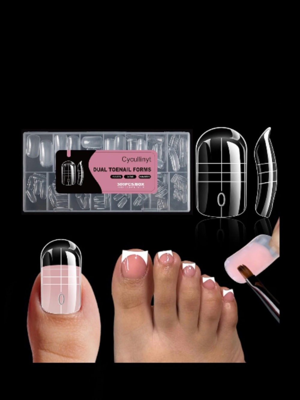 Dual Toenail Forms For Poly Gel Extension